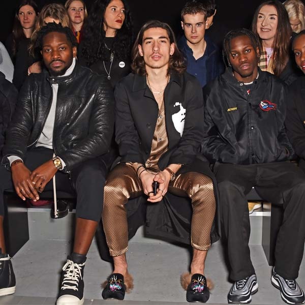 Hector Bellerin attends the RAEBURN show during London Fashion Week